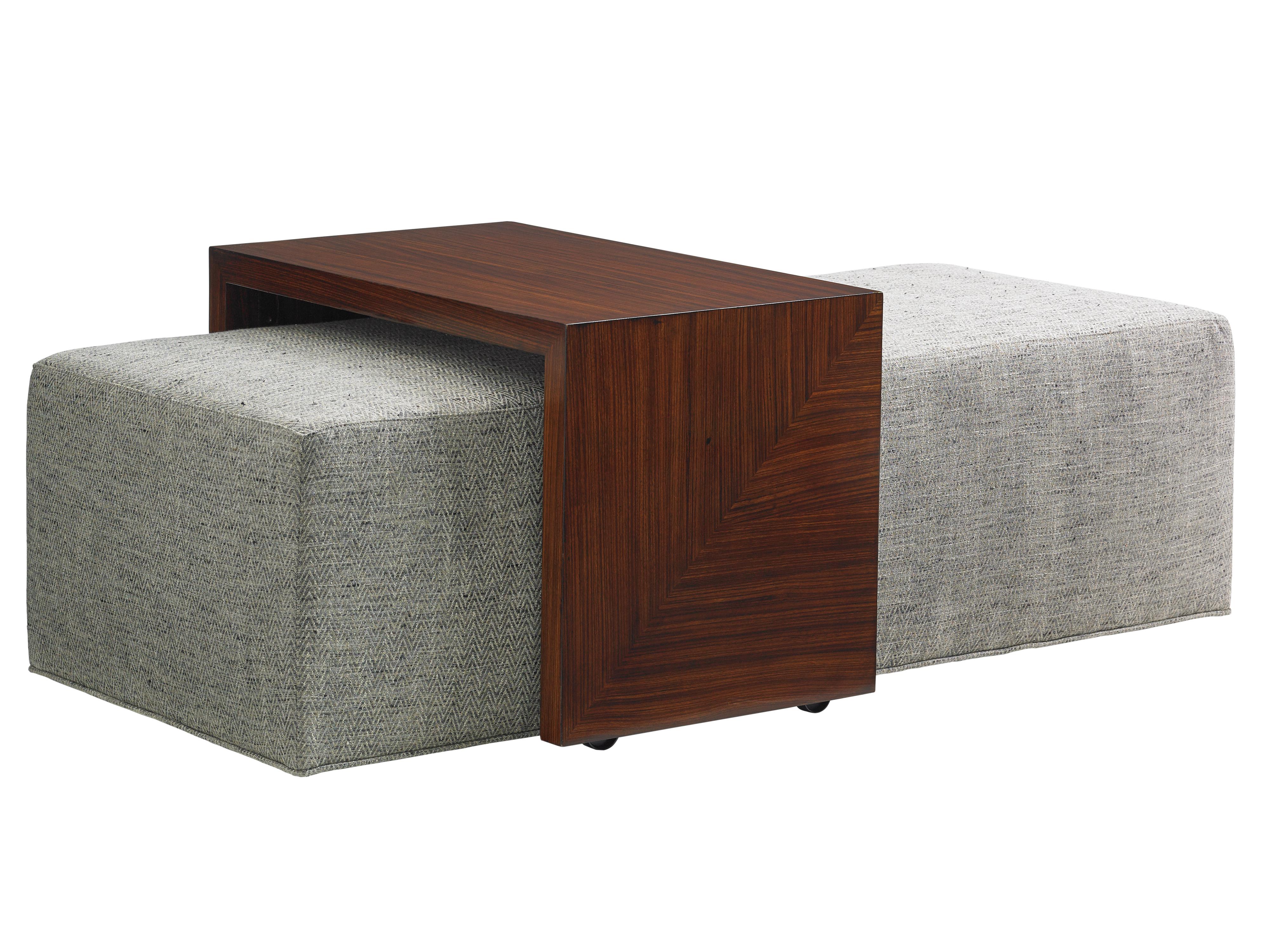 Lexington TAKE FIVE Broadway Cocktail Ottoman with Sliding Wood Tray Belfort Furniture Ottomans